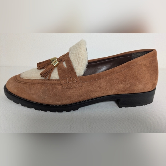 Talbot New Women's Cassidy Sherpa Loafers Moccasin Suede Brown Size 8 Cozy Foam - Picture 2 of 9